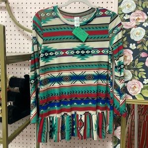 Aztec turquoise blouse